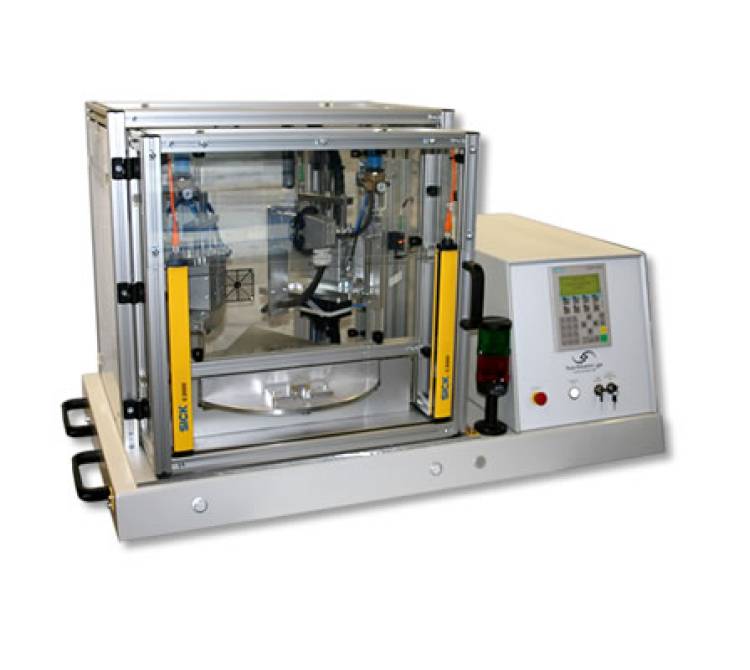 Heißverstemmsystem mit „Dreifach-Drehteller“ - Puls-Heiz-Stempel - Einzel- und Mehrfachstempel.